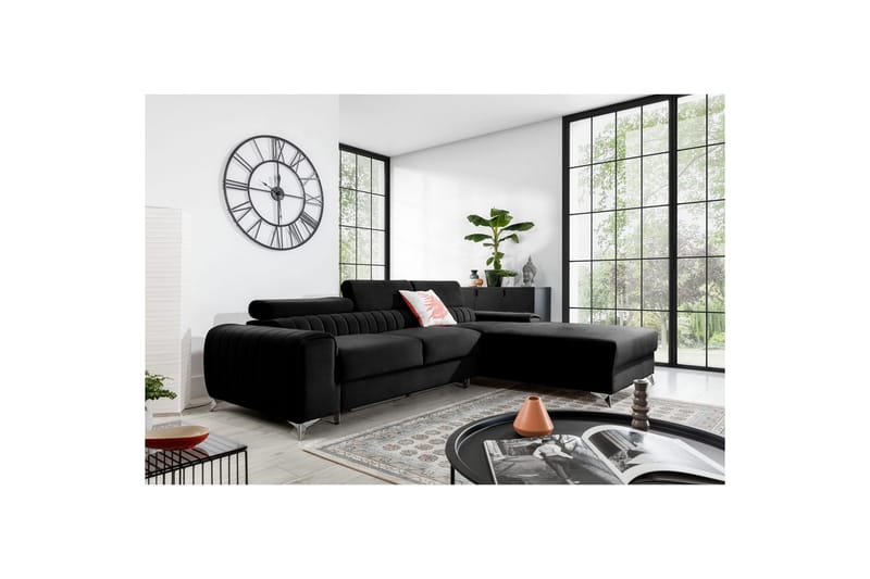 Seksjonssofa Eltap Grayson 278x205x92 cm - Loco 10, Svart, Høyre - Møbler - Sofaer - Sovesofaer