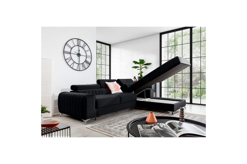Seksjonssofa Eltap Grayson 278x205x92 cm - Loco 10, Svart, Høyre - Møbler - Sofaer - Sovesofaer