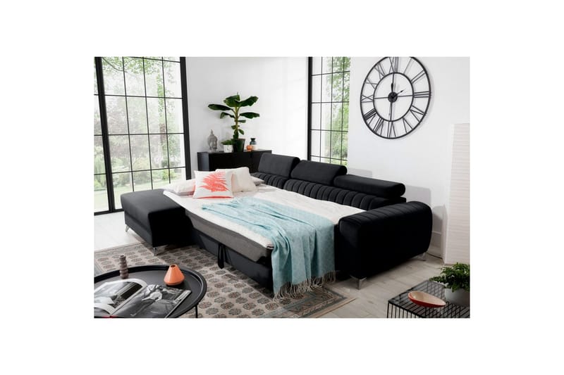 Seksjonssofa Eltap Grayson 278x205x92 cm - Loco 10, Svart, Venstre - Møbler - Sofaer - Sovesofaer