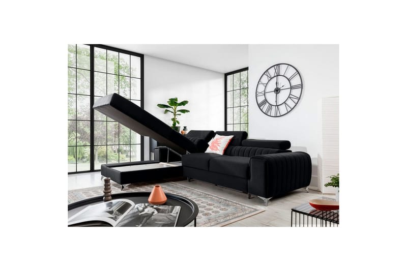 Seksjonssofa Eltap Grayson 278x205x92 cm - Loco 10, Svart, Venstre - Møbler - Sofaer - Sovesofaer