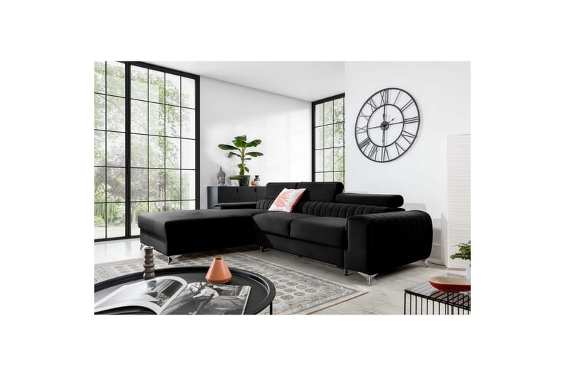Seksjonssofa Eltap Grayson 278x205x92 cm - Loco 10, Svart, Venstre - Møbler - Sofaer - Sovesofaer