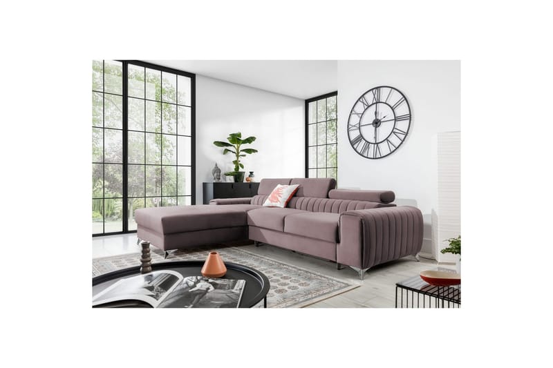 Seksjonssofa Eltap Grayson 278x205x92 cm - Loco 24, Rosa, Venstre - Møbler - Sofaer - Sovesofaer