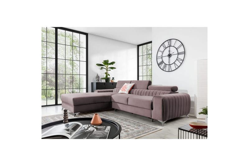 Seksjonssofa Eltap Grayson 278x205x92 cm - Loco 24, Rosa, Venstre - Møbler - Sofaer - Sovesofaer