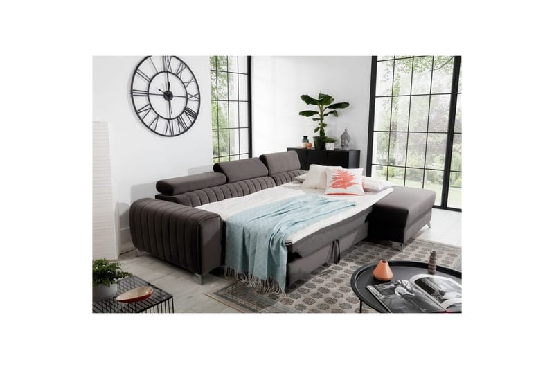 Seksjonssofa Eltap Grayson 278x205x92 cm - Loco 4, Lys Grå, Høyre - Møbler - Sofaer - Sovesofaer