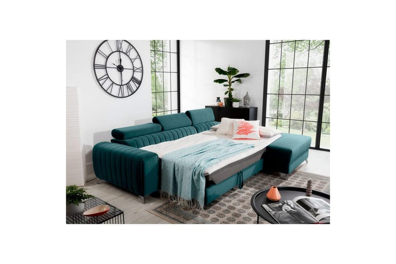 Seksjonssofa Eltap Grayson 278x205x92 cm - Monolith 76, Blå, Høyre - Møbler - Sofaer - Sovesofaer