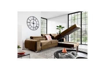 Seksjonssofa Eltap Grayson 278x205x92 cm - Nube 20, Beige, Høyre - Møbler - Sofaer - Sovesofaer