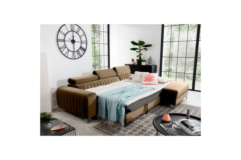 Seksjonssofa Eltap Grayson 278x205x92 cm - Nube 20, Beige, Høyre - Møbler - Sofaer - Sovesofaer