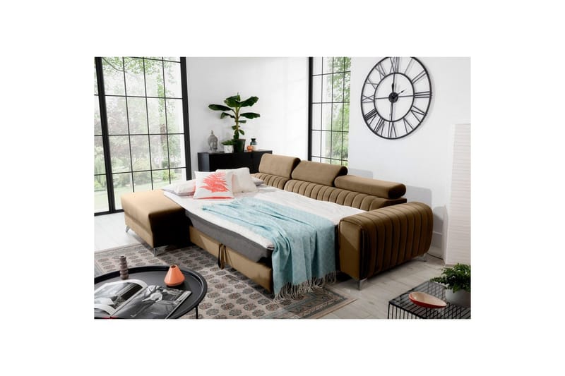 Seksjonssofa Eltap Grayson 278x205x92 cm - Nube 20, Beige, Venstre - Møbler - Sofaer - Sovesofaer