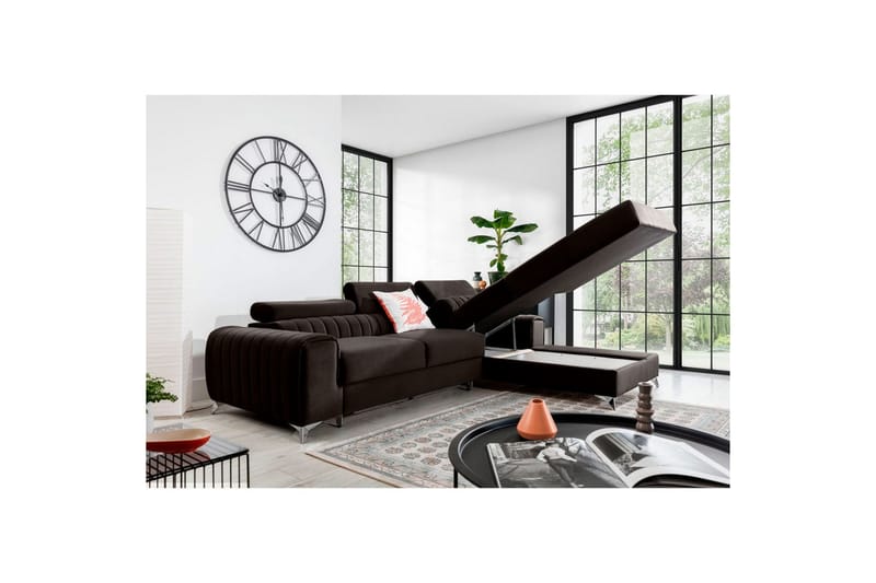 Seksjonssofa Eltap Grayson 278x205x92 cm - Nube 22, Brun, Høyre - Møbler - Sofaer - Sovesofaer