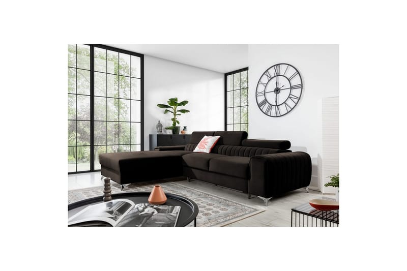 Seksjonssofa Eltap Grayson 278x205x92 cm - Nube 22, Brun, Venstre - Møbler - Sofaer - Sovesofaer