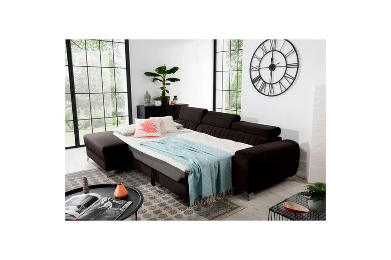 Seksjonssofa Eltap Grayson 278x205x92 cm - Nube 22, Brun, Venstre - Møbler - Sofaer - Sovesofaer