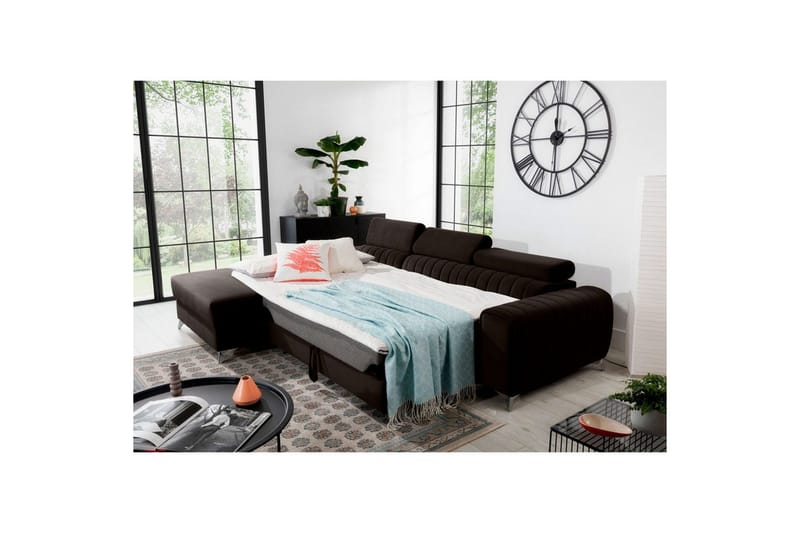Seksjonssofa Eltap Grayson 278x205x92 cm - Nube 22, Brun, Venstre - Møbler - Sofaer - Sovesofaer