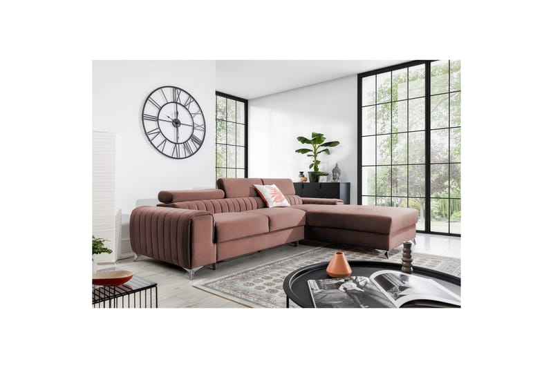 Seksjonssofa Eltap Grayson 278x205x92 cm - Nube 24, Rosa, Høyre - Møbler - Sofaer - Sovesofaer