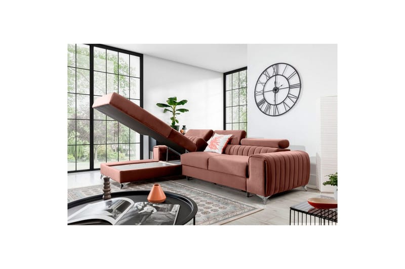 Seksjonssofa Eltap Grayson 278x205x92 cm - Nube 24, Rosa, Venstre - Møbler - Sofaer - Sovesofaer