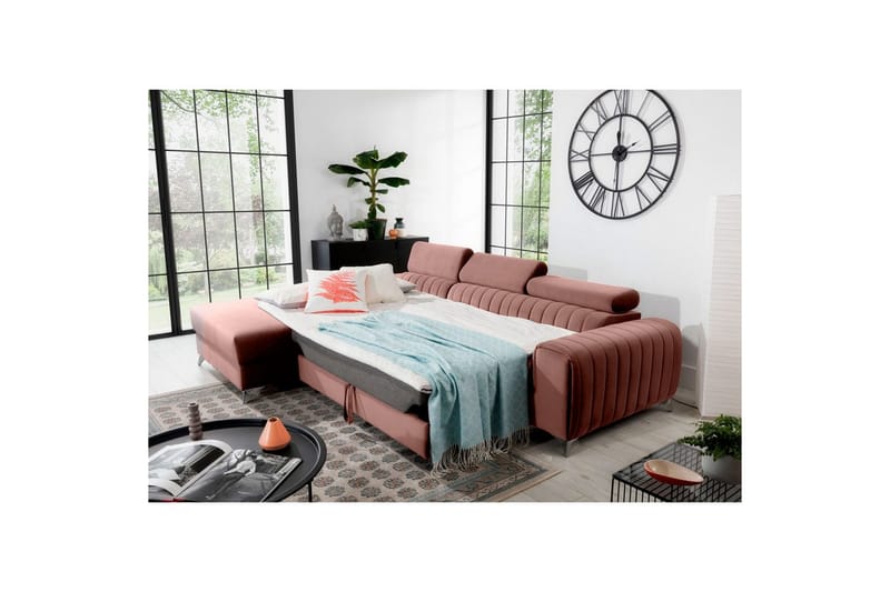 Seksjonssofa Eltap Grayson 278x205x92 cm - Nube 24, Rosa, Venstre - Møbler - Sofaer - Sovesofaer