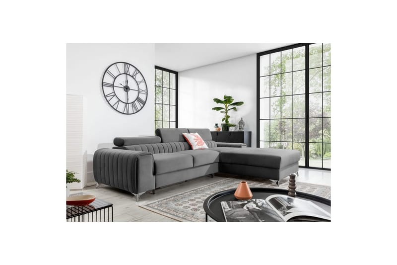 Seksjonssofa Eltap Grayson 278x205x92 cm - Nube 3, Lys Grå, Høyre - Møbler - Sofaer - Sovesofaer