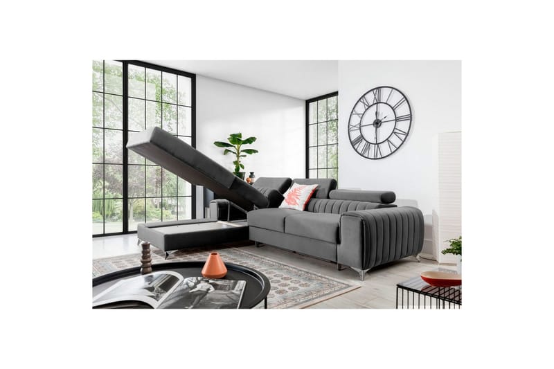 Seksjonssofa Eltap Grayson 278x205x92 cm - Nube 3, Lys Grå, Venstre - Møbler - Sofaer - Sovesofaer