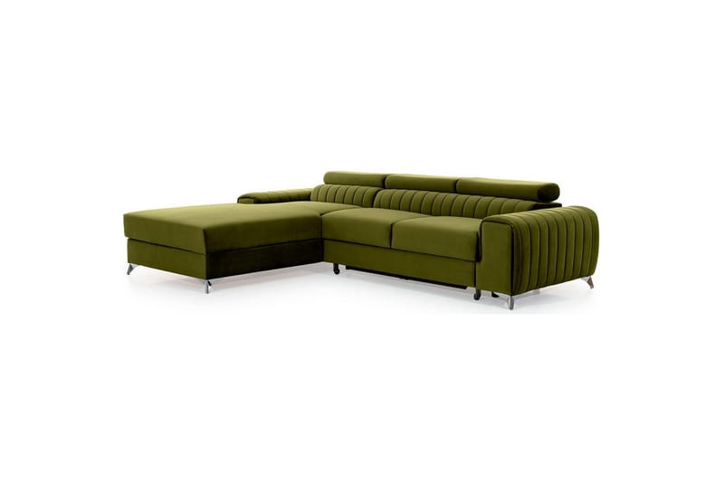 Seksjonssofa Eltap Grayson 278x205x92 cm - Nube 33, Grønn, Venstre - Møbler - Sofaer - Sovesofaer