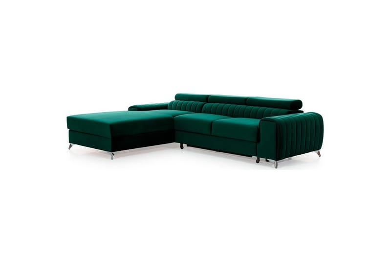 Seksjonssofa Eltap Grayson 278x205x92 cm - Nube 35, Grønn, Venstre - Møbler - Sofaer - Sovesofaer
