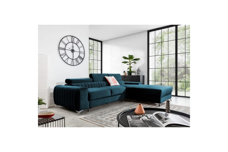 Seksjonssofa Eltap Grayson 278x205x92 cm - Nube 40, Blå, Høyre - Møbler - Sofaer - Sovesofaer
