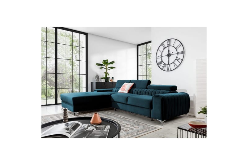Seksjonssofa Eltap Grayson 278x205x92 cm - Nube 40, Blå, Venstre - Møbler - Sofaer - Sovesofaer
