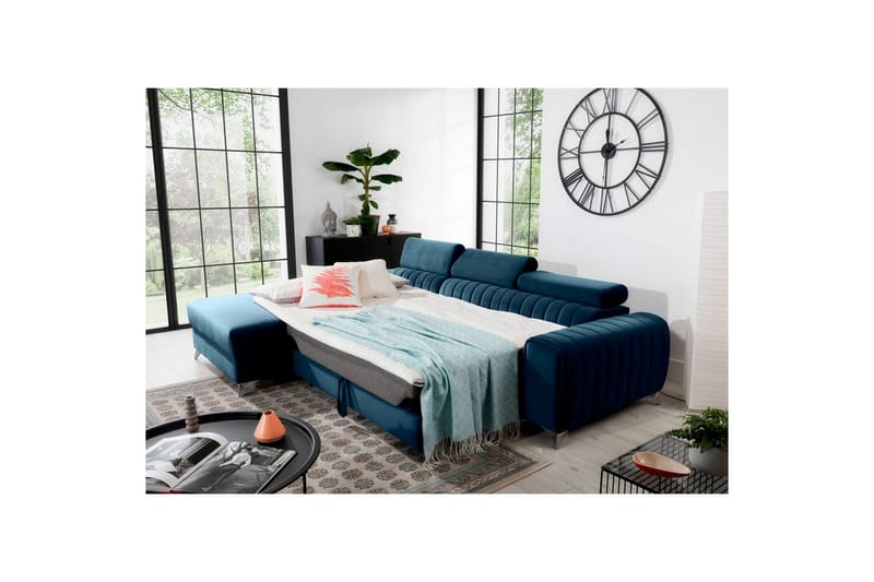 Seksjonssofa Eltap Grayson 278x205x92 cm - Nube 40, Blå, Venstre - Møbler - Sofaer - Sovesofaer