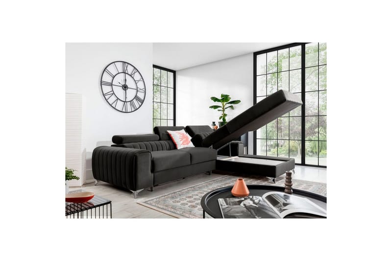 Seksjonssofa Eltap Grayson 278x205x92 cm - Nube 5, Grå, Høyre - Møbler - Sofaer - Sovesofaer