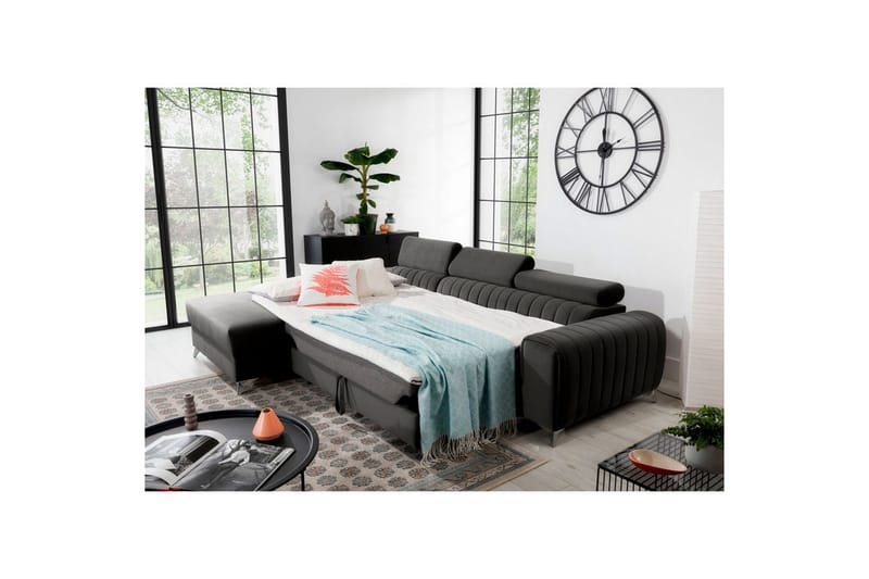 Seksjonssofa Eltap Grayson 278x205x92 cm - Nube 5, Grå, Venstre - Møbler - Sofaer - Sovesofaer