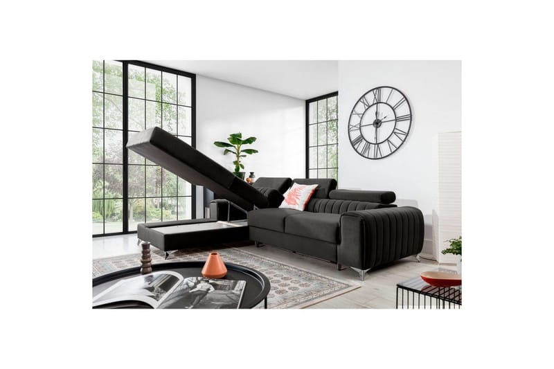 Seksjonssofa Eltap Grayson 278x205x92 cm - Nube 5, Grå, Venstre - Møbler - Sofaer - Sovesofaer