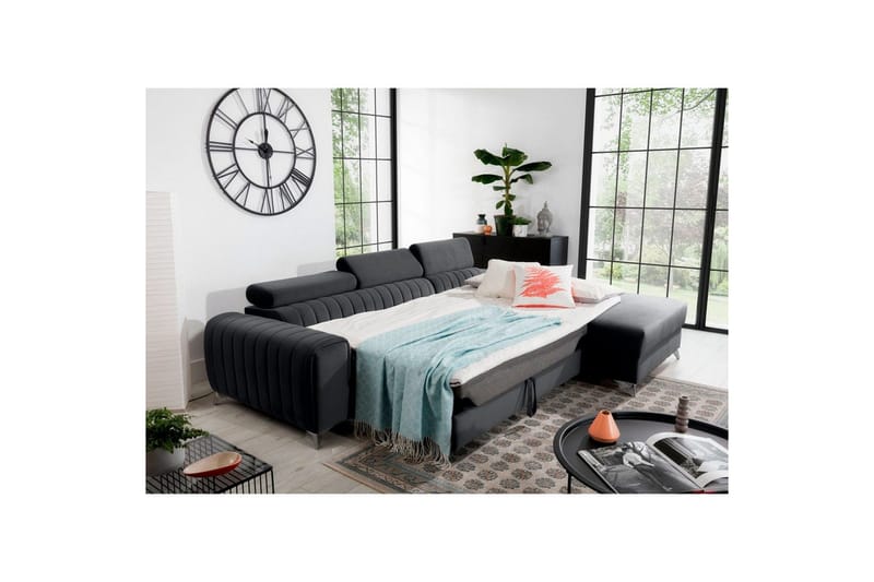 Seksjonssofa Eltap Grayson 278x205x92 cm - Nube 6, Mørk Grå, Høyre - Møbler - Sofaer - Sovesofaer