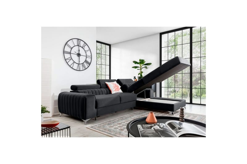 Seksjonssofa Eltap Grayson 278x205x92 cm - Nube 6, Mørk Grå, Høyre - Møbler - Sofaer - Sovesofaer