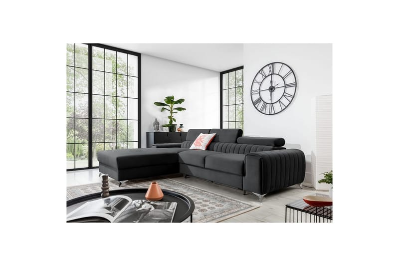 Seksjonssofa Eltap Grayson 278x205x92 cm - Nube 6, Mørk Grå, Venstre - Møbler - Sofaer - Sovesofaer