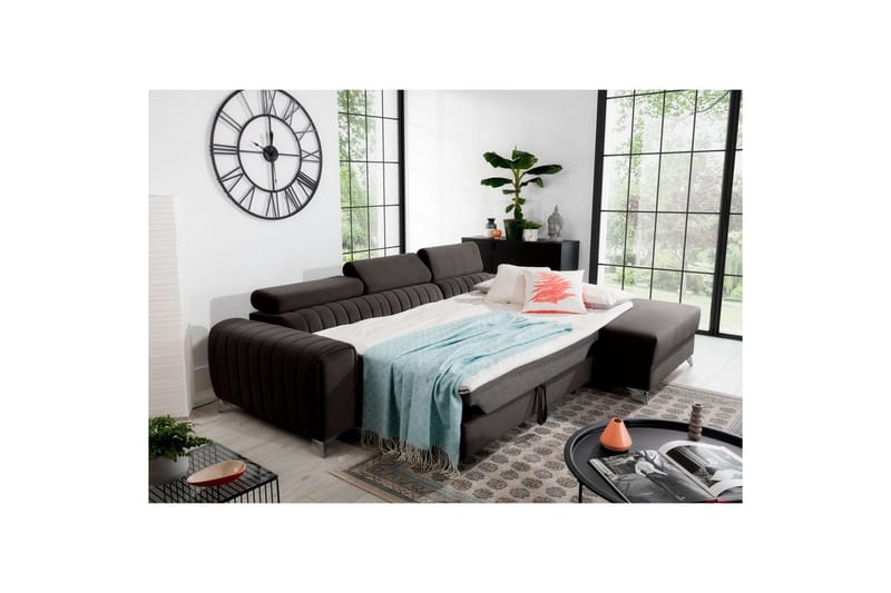 Seksjonssofa Eltap Grayson 278x205x92 cm - Riviera 97, Grå, Høyre - Møbler - Sofaer - Sovesofaer