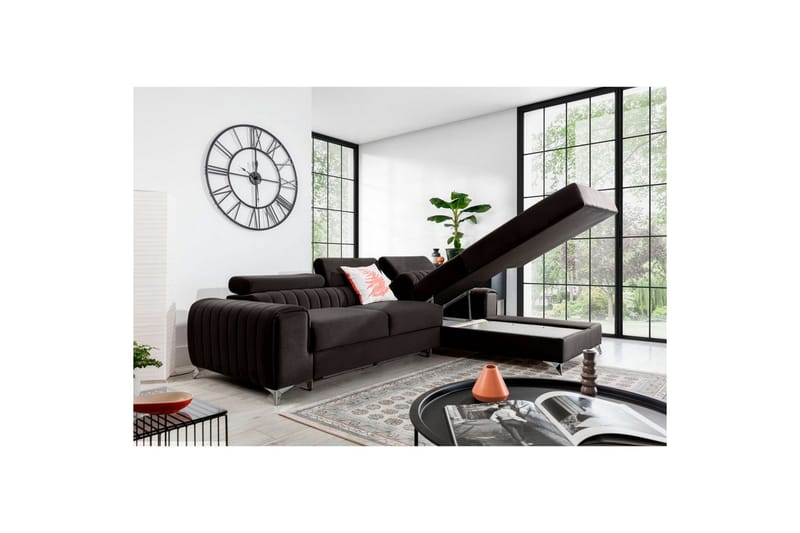 Seksjonssofa Eltap Grayson 278x205x92 cm - Riviera 97, Grå, Høyre - Møbler - Sofaer - Sovesofaer