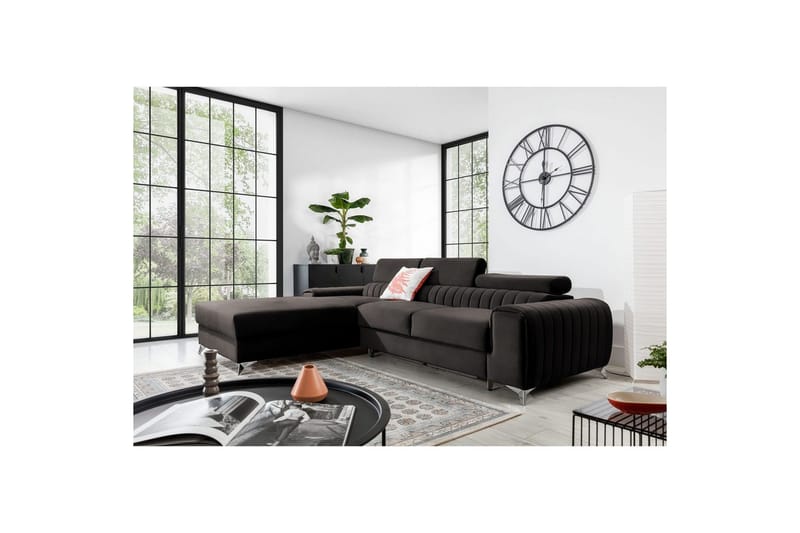 Seksjonssofa Eltap Grayson 278x205x92 cm - Riviera 97, Grå, Venstre - Møbler - Sofaer - Sovesofaer
