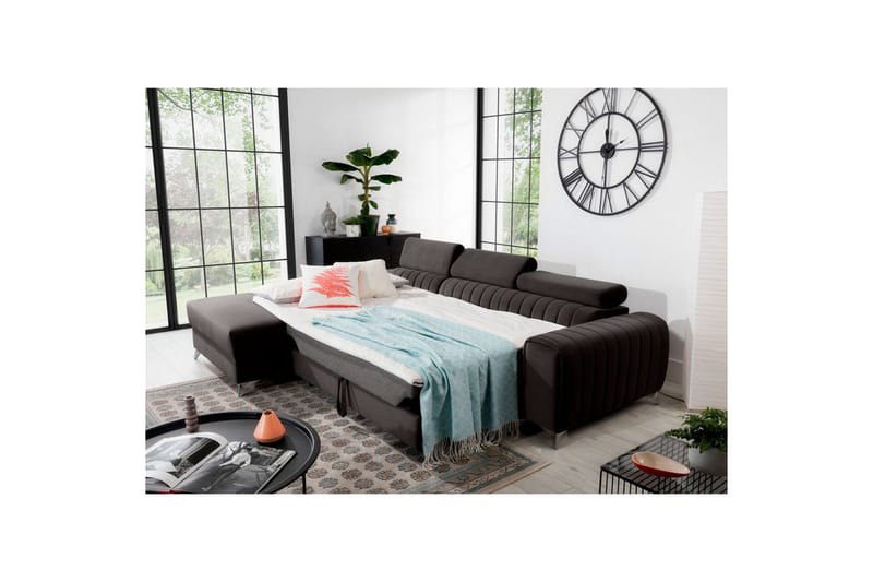 Seksjonssofa Eltap Grayson 278x205x92 cm - Riviera 97, Grå, Venstre - Møbler - Sofaer - Sovesofaer