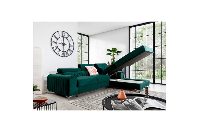 Seksjonssofa Eltap Grayson 278x205x92 cm - Velvetmat 38, Høyre - Møbler - Sofaer - Sovesofaer