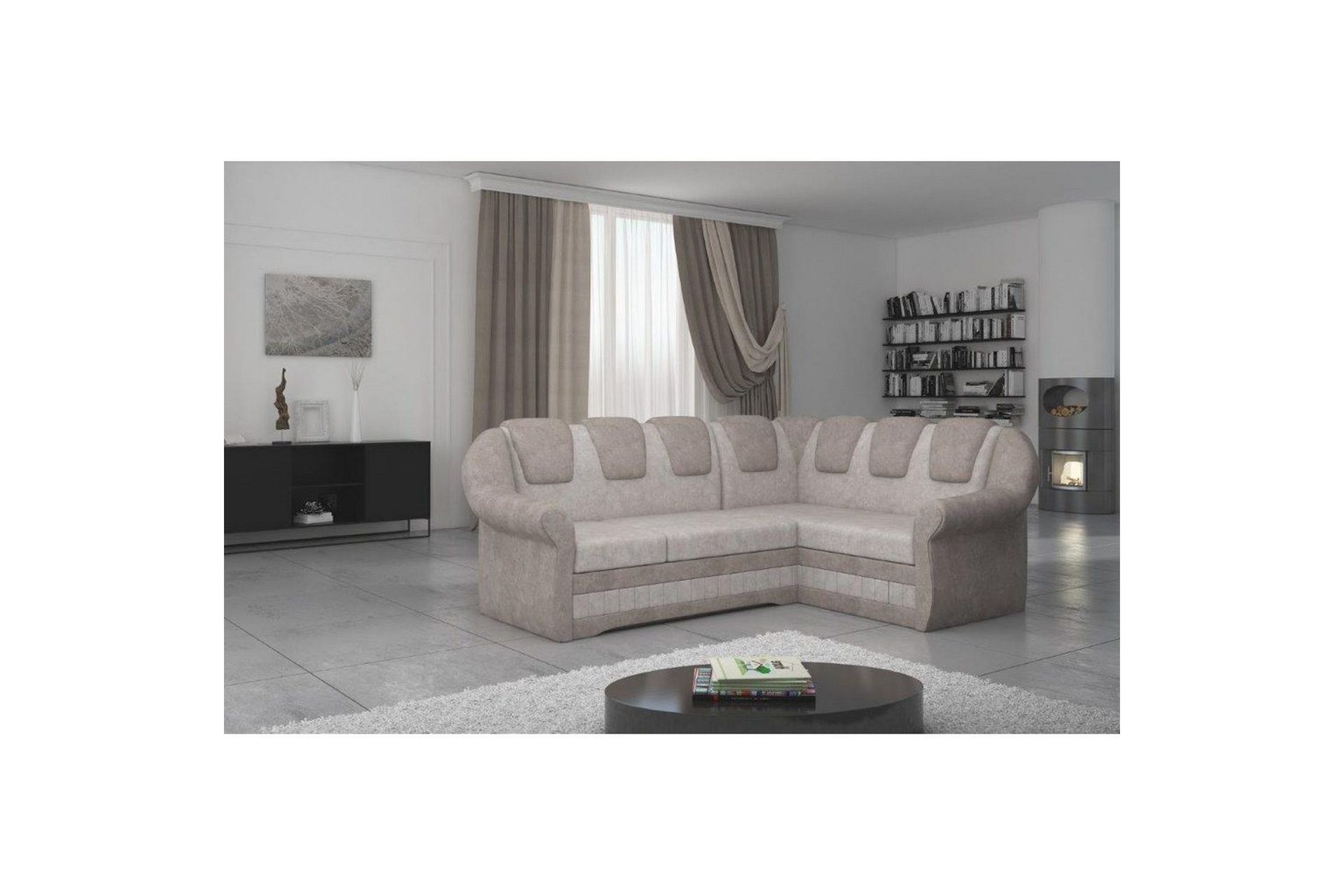 Seksjonssofa Eltap Lord II 243x195x112 cm - Dora 21, Dora 22, Beige, Brun, Høyre