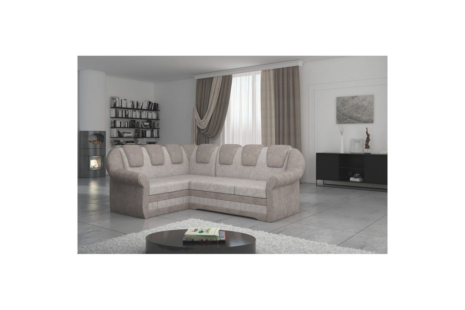 Seksjonssofa Eltap Lord II 243x195x112 cm - Dora 21, Dora 22, Beige, Brun, Venstre