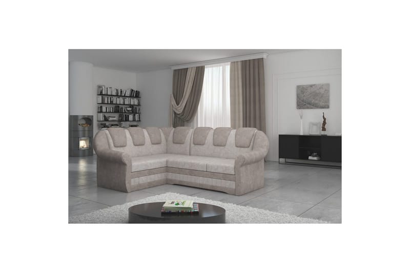 Seksjonssofa Eltap Lord II 243x195x112 cm, Dora 21, Dora 22, Beige, Brun, Venstre