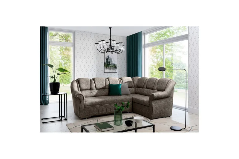 Seksjonssofa Eltap Lord II 243x195x112 cm - Dora 22, Brun, Høyre - Møbler - Sofaer - Sovesofaer