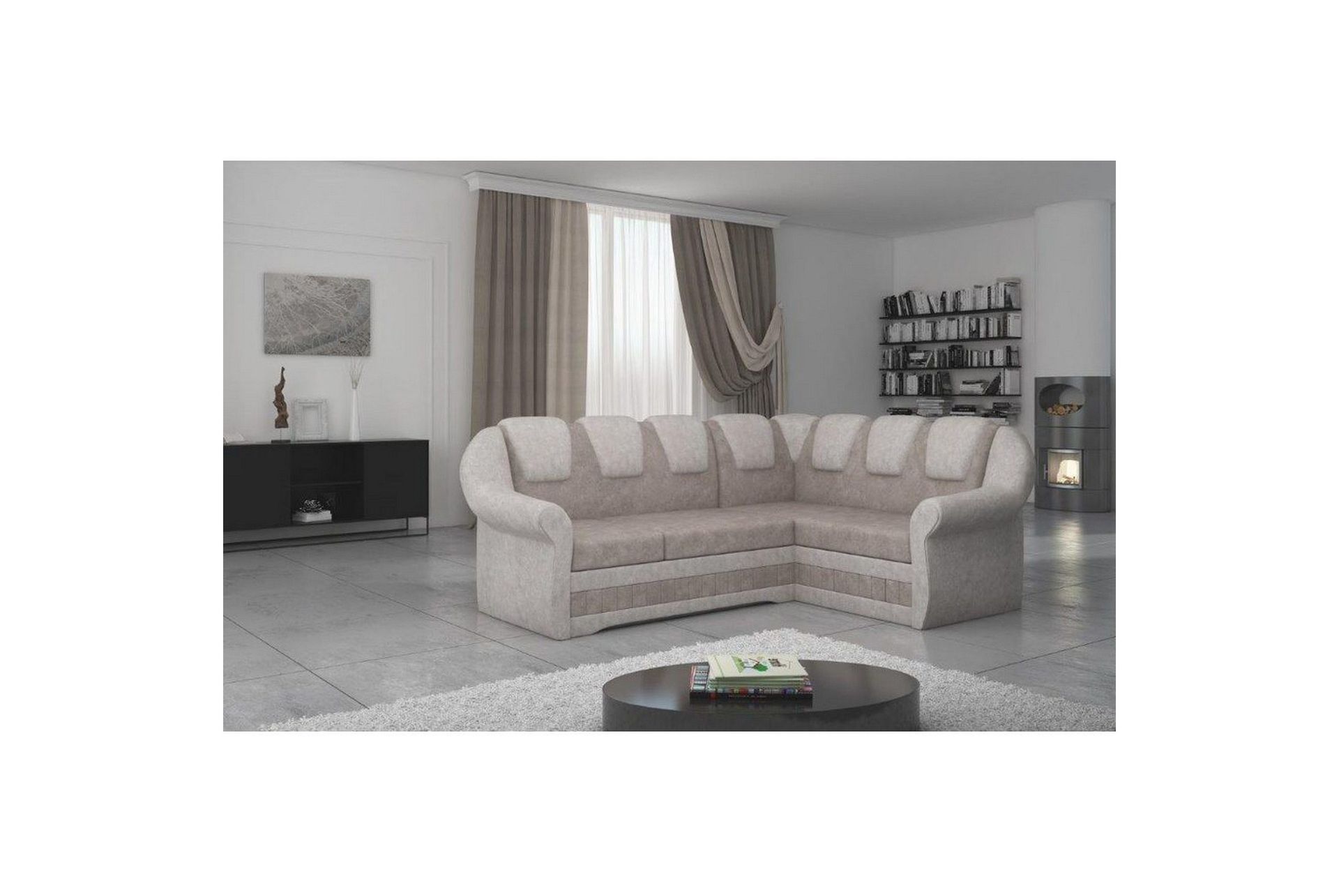 Seksjonssofa Eltap Lord II 243x195x112 cm - Dora 22, Dora 21, Brun, Beige, Høyre