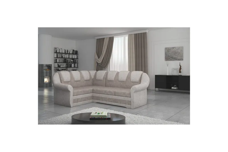 Seksjonssofa Eltap Lord II 243x195x112 cm, Dora 22, Dora 21, Brun, Beige, Venstre