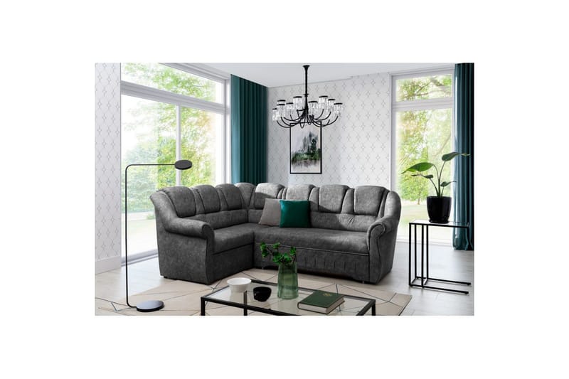 Seksjonssofa Eltap Lord II 243x195x112 cm - Dora 90, Grå, Venstre - Møbler - Sofaer - Sovesofaer