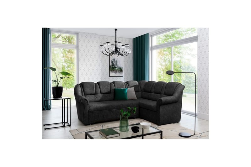 Seksjonssofa Eltap Lord II 243x195x112 cm - Dora 95, Mørk grå, Høyre - Møbler - Sofaer - Sovesofaer