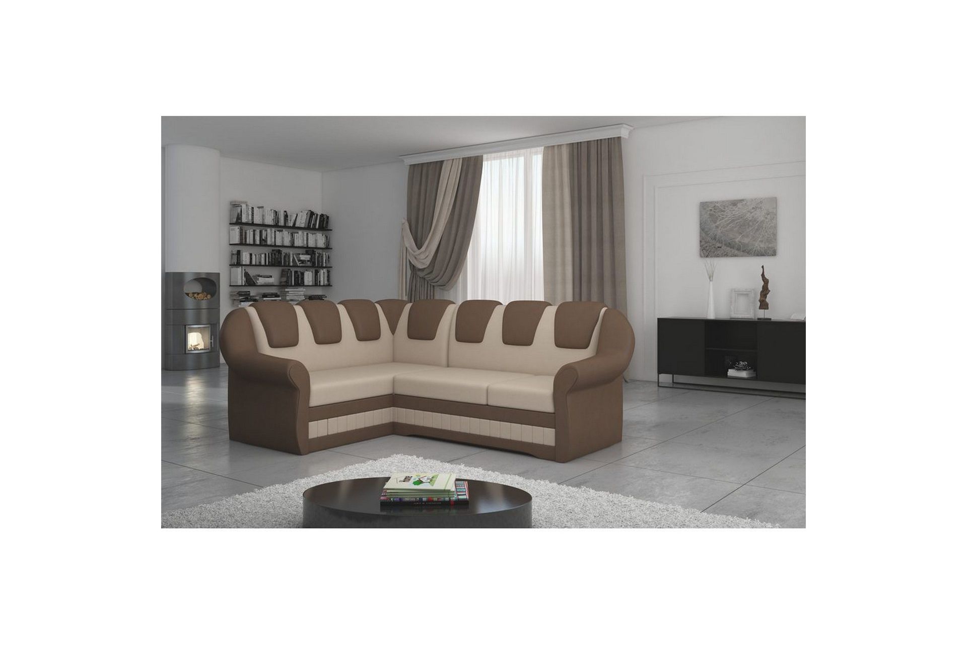 Seksjonssofa Eltap Lord II 243x195x112 cm - Jasmine 22, Soft 15, Beige, Brun, Venstre