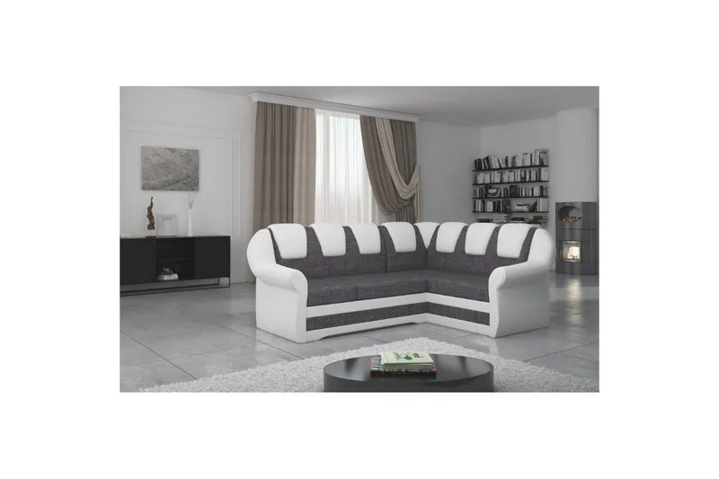 Seksjonssofa Eltap Lord II 243x195x112 cm - Sawana 05, Soft 17, Grå, Hvit, Høyre - Møbler - Sofaer - Sovesofaer