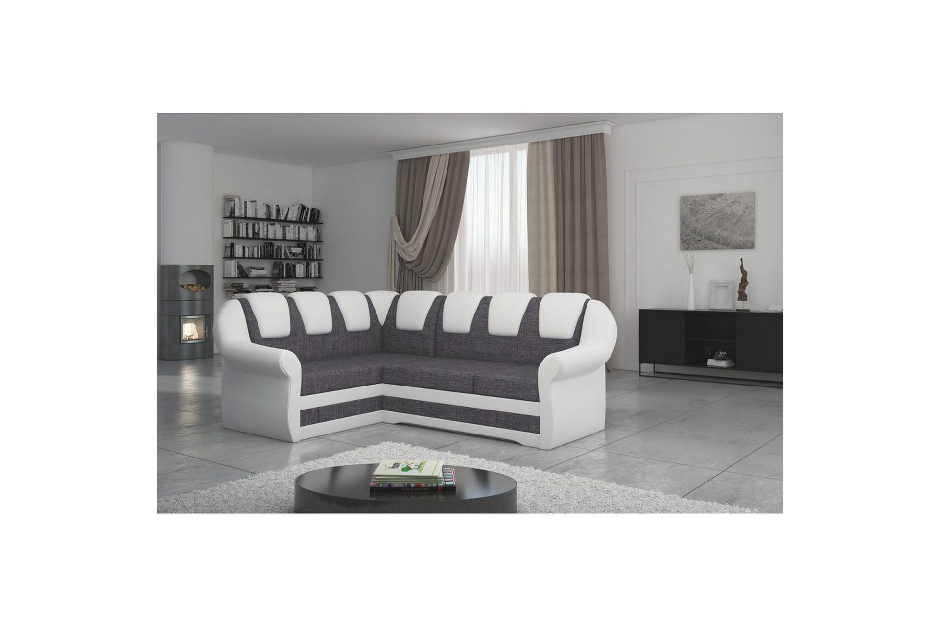 Seksjonssofa Eltap Lord II 243x195x112 cm - Sawana 05, Soft 17, Grå, Hvit, Venstre