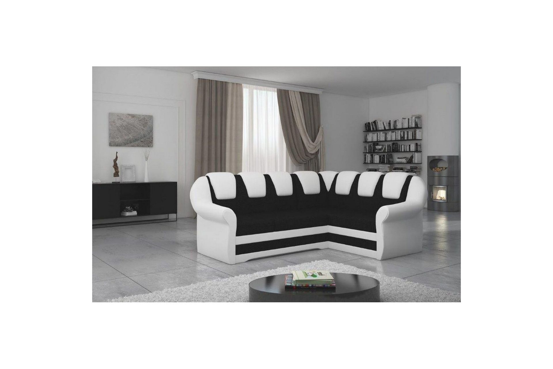 Seksjonssofa Eltap Lord II 243x195x112 cm - Sawana 14, Soft 17, Svart, Hvit, Høyre
