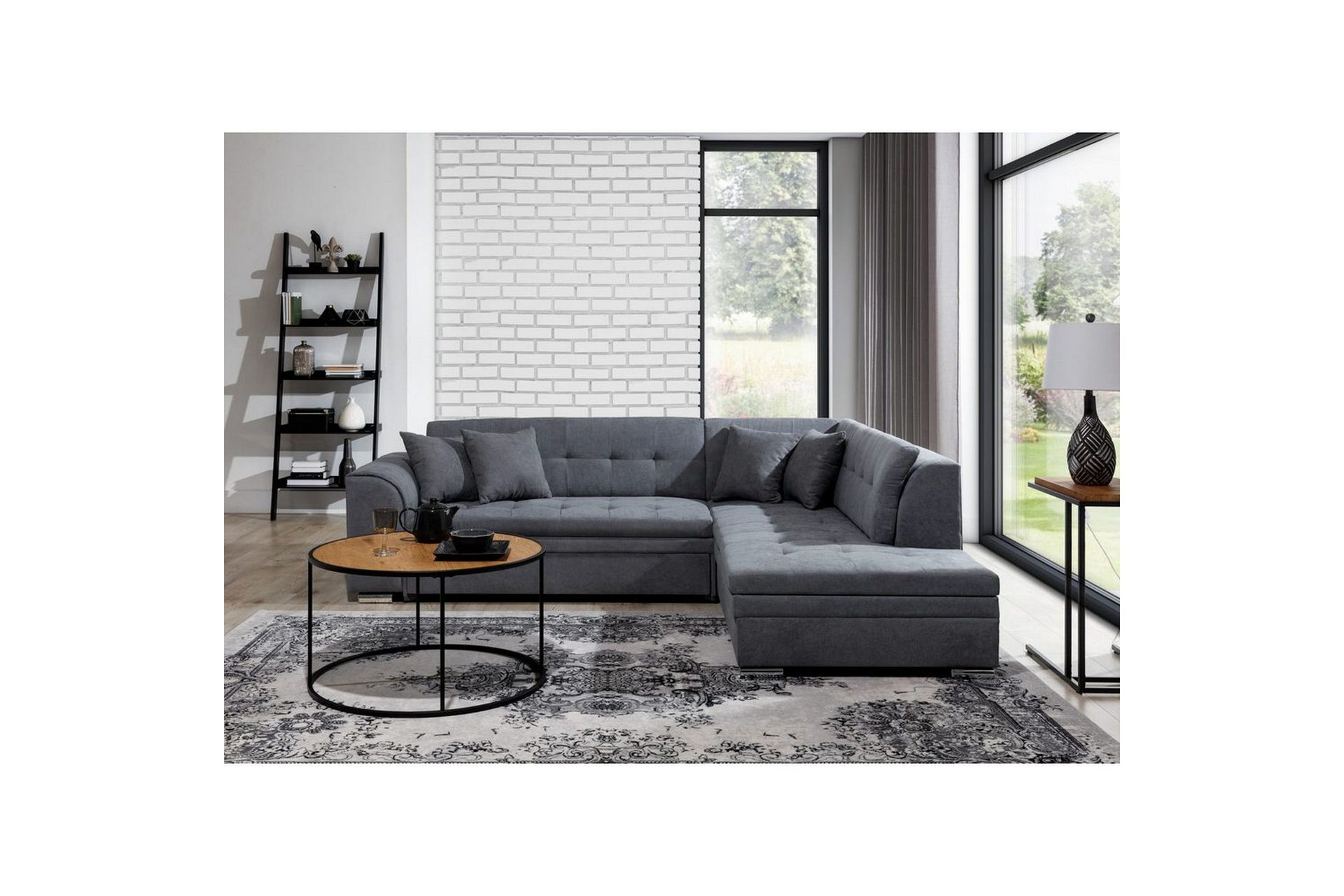 Seksjonssofa Eltap Pieretta 260x207x78 cm - Soro 93, Grå, Høyre